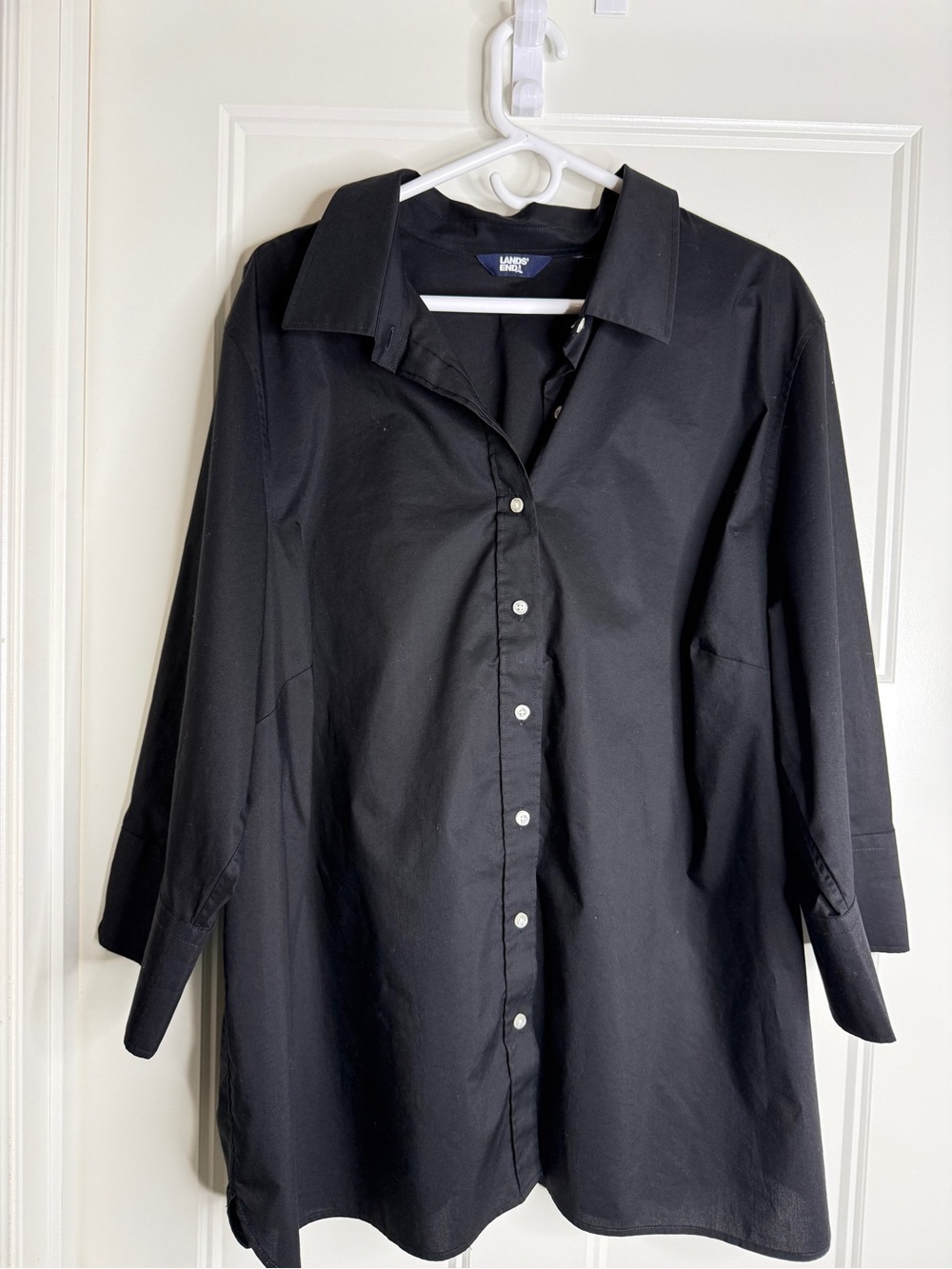 Lands End Classic Women’s Button-Down Shirt - White & Black 26W - Picture 8 of 12